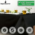 thumbnail image 3 of Impresserve 54" x 108" Black Disposable 3-Ply Paper and Plastic Tablecloth – 5 Count, 3 of 5