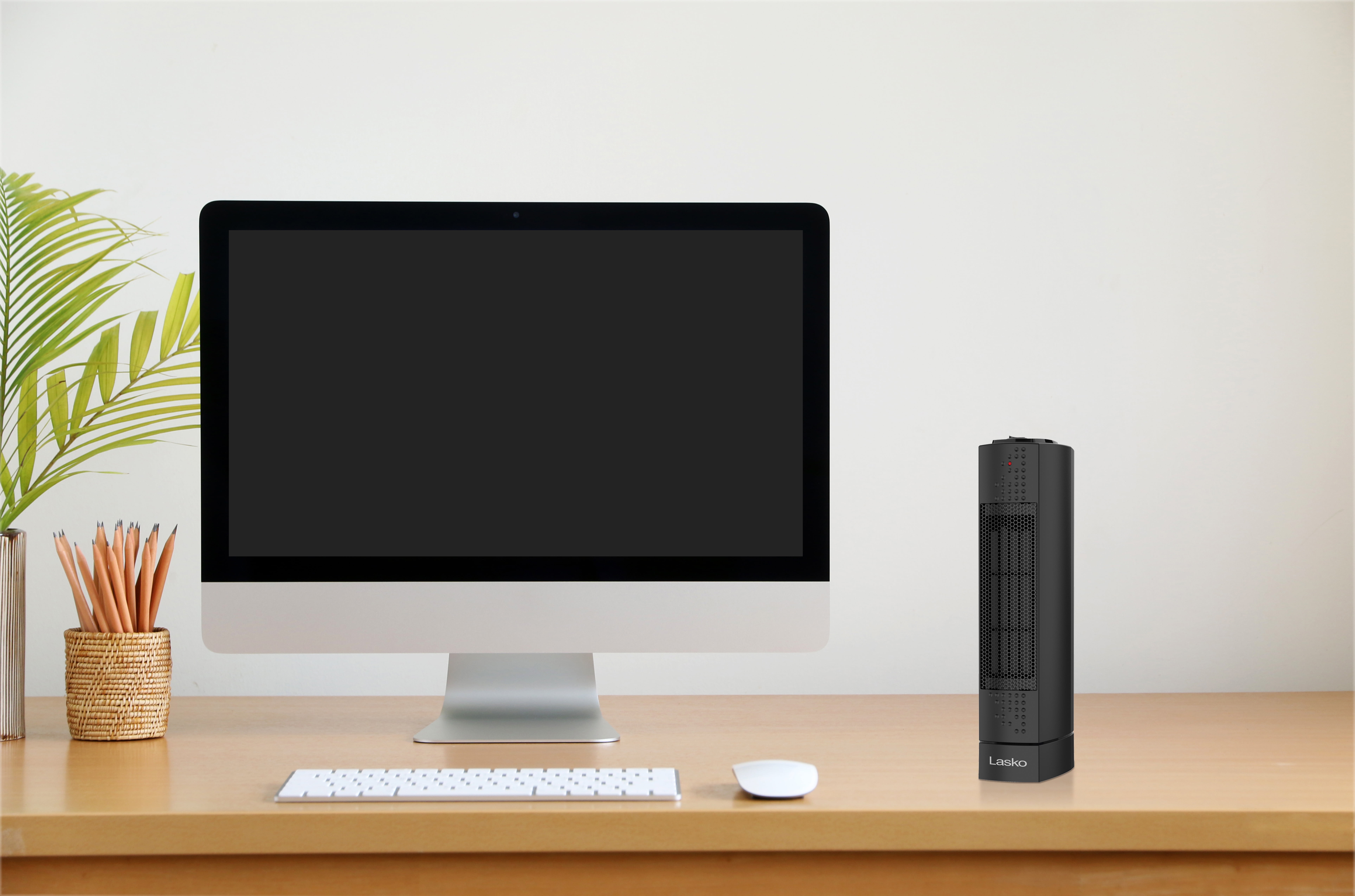 Lasko 1500W Ultra Slim Desktop Ceramic Tower Space Heater, CT14107, Black -  Walmart.com