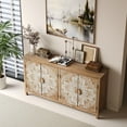 thumbnail image 4 of 60" Sideboard Buffet Cabinet Wood Accent with 4 Doors, Brown and Antique White Modern Pantry, Media Console Cabinet, for Entryway, Living Room, Bedroom, Dining Room, 4 of 6