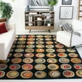 thumbnail image 2 of SAFAVIEH Soho Kendall Geometric Wool Area Rug, Black/Multi, 8' x 8' Square, 2 of 10