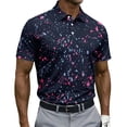 thumbnail image 2 of CCRFTGI Mens Polo Shirts Short Sleeve Moisture Wicking Quick Dry Funny Sport Daily Pullover T-Shirt Navy L, 2 of 5