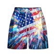 thumbnail image 4 of Taqqpue 4th of July Shorts for Women USA Flag Printed Elastic Waist Drawstring Summer Casual Shorts, 4 of 5