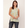 thumbnail image 2 of Moomaya Chic Cotton Sleeveless High-Low Top - Versatile Women's Summer Blouse, 2 of 9