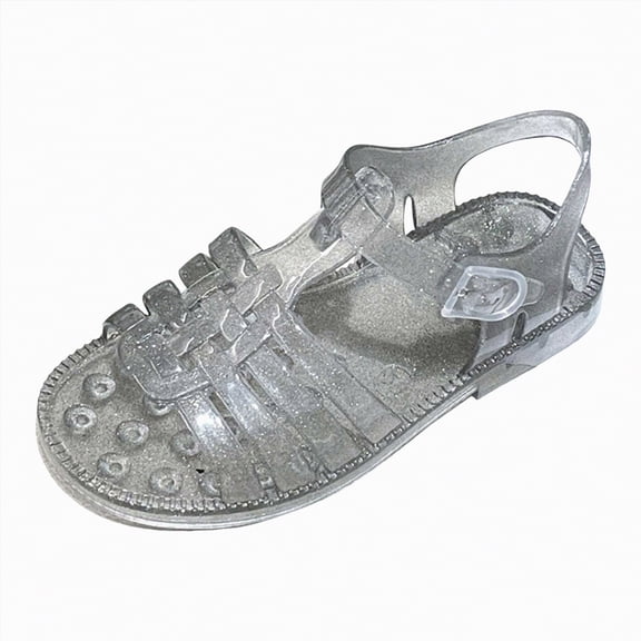 Linfrsh Girls Dress Shoes Girls Glitter Sneakers Comfy Fashion Shoes for Toddlers Easy Strap Closure(Grey,Size8.5)