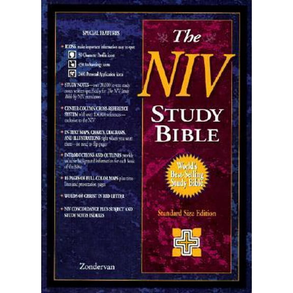 Pre-Owned The Niv Study Bible/Burgundy Bonded Leather: The Niv Study Bible/10th Anniversary Edition/Burgundy Bonded Leather/Intro./Plain Paperback