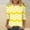 Yellow, variant on Viluyesy 3/4 Sleeves T-Shirt Women Round Neck Shirt Tops Fashionable Relaxed Loose Blouse Red Size XL