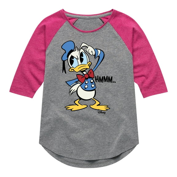 Disney - Donald Duck - HMMM… - Toddler & Youth Girls Raglan Graphic T-Shirt
