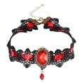 thumbnail image 4 of EeaseCA 1 Pc Lace Bracelet Fashion Rhinestone Bracelet Halloween Women Accessory (Red), 4 of 7