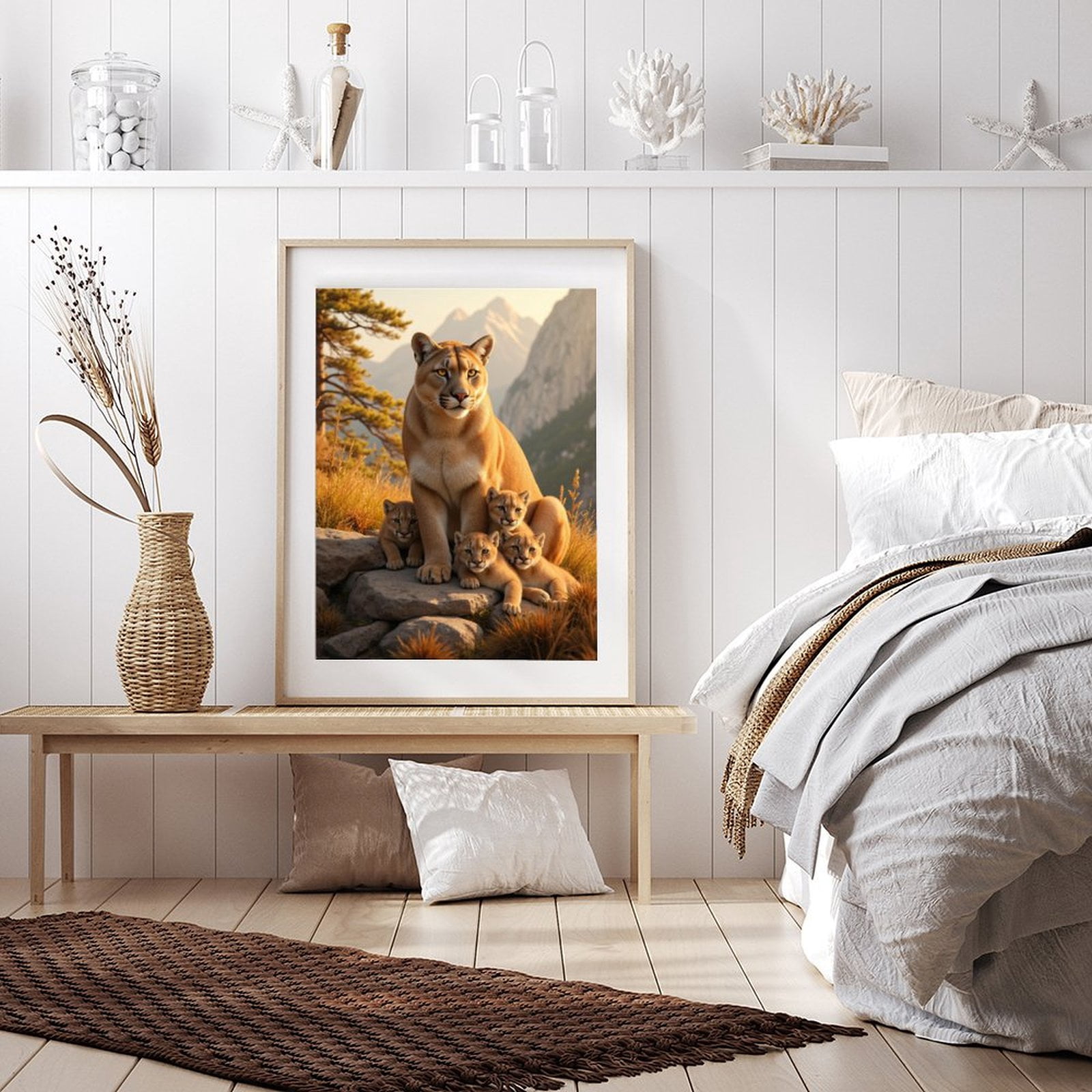 Diamond Art Kit for Adults, Mountain Family Wildlife Scene Diamond Painting for Adults Beginners, DIY Diamond Art Painting Kits, 5D Diamond Painting Crafts for Home Decor 12x16 Frameless