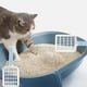 thumbnail image 4 of Pala para arena de gatos - Mango ergonómico bicolor con filtro de acero inoxidable, 24,5 x 10 x 3,8 cm, plástico ABS, agarre antideslizante, opciones en blanco, gris y azul, 4 of 6