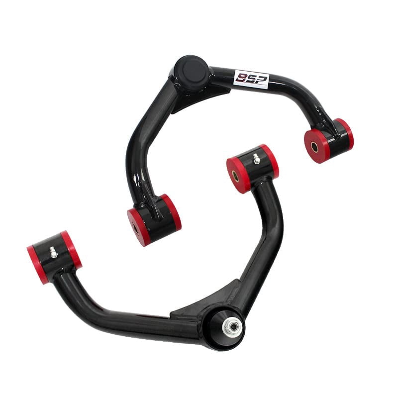 BST BSSP Front Upper Control Arms For 2-4" Lift Compatible for 2011-2019 GMC Sierra Chevy Silverado 2500 3500 HD 2WD 4WD 8 Lug w/Ball Joints, Heavy-Duty 3" Suspension Lift Kit, Pair Set