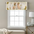 thumbnail image 3 of Cute Dog Valance Curtain Yellow Sunflower Daisy Vintage Summer Field Animal Window Valances Rod Pocket Short Curtains Window Treatments for Kitchen Bedroom Bathroom Laundry 56" x 16", 3 of 9