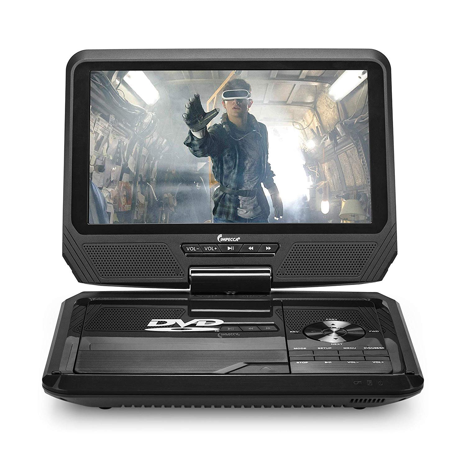 Impecca 9” Portable DVD Player Includes Flip and Swivel Screen