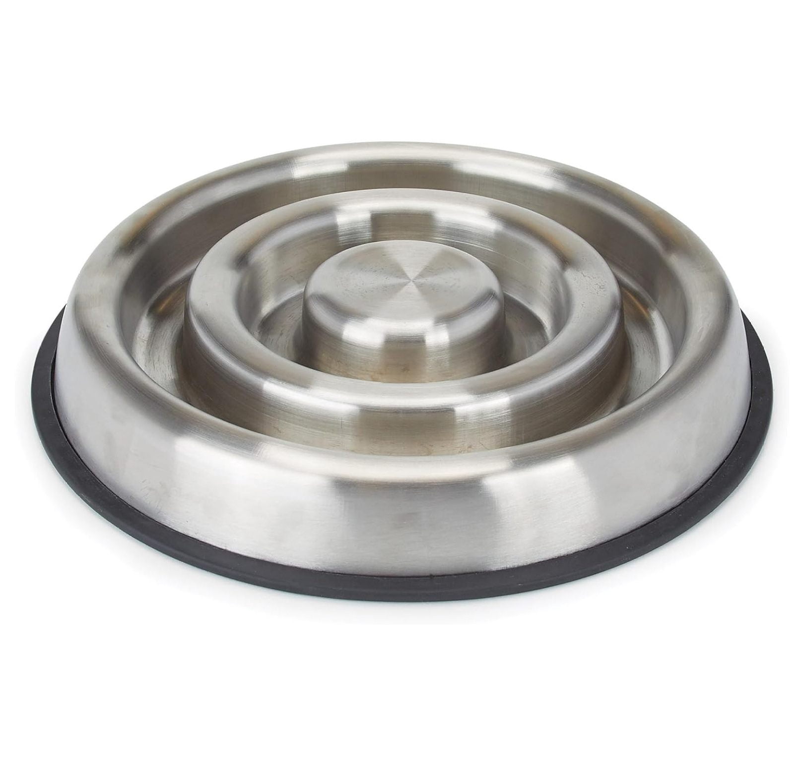 Slow Feeder Dog Bowl, Stainless Steel - Large, Anti-Gulp, Anti-Bloat, Portion Control for Pets - Heavy Duty, Non-Slip Base