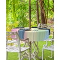 thumbnail image 3 of Boanket Outdoor Tablecloth with Umbrella Hole for Patio/Picnic/Party/Camping, Rainbow Stripes Waterproof Table Cloth Round Cover Washable, Modern Colorful Cream Striped Aesthetics Dia 54", 3 of 7