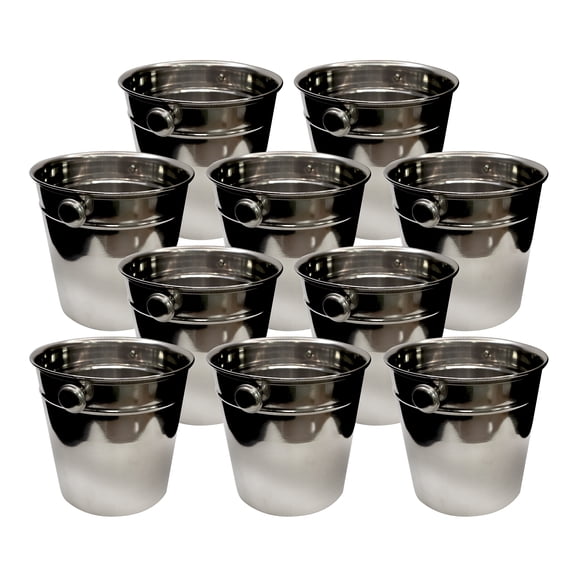 Home Brew Ohio Stainless Steel Barware Ice Bucket 16cm Set of 10