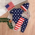 thumbnail image 4 of UngA Baby Fourth of July Outfit Boy Cute Letter Short Sleeve Romper Stars and Stripes Pants Hat Infant Summer Clothes (Red,12-18 Months), 4 of 7