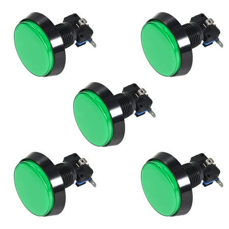 Game Push Button 60mm Round 12V LED Illuminated Push Button Switch with Micro switch for Arcade Video Green 5pcs price history on PriceWatchPro