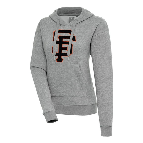 Women's Antigua  Heather Gray San Francisco Giants Victory Pullover Hoodie