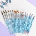 thumbnail image 7 of 18-Piece Acrylic Nail Brush Set, Drawing Pen Acrylic Brushes for UV Gel Nail Art Pen Brush Nail Tips Builder Poly Extension Gel Brush Dotting Carving Painting Flower Pen Home Salon DIY (Light Blue), 7 of 7