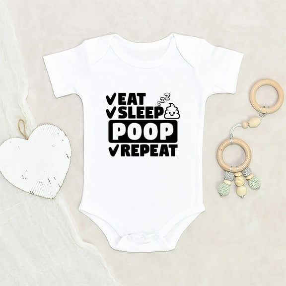 Newbabywishes - Funny Baby Routine Sayings Baby Clothes for Boys and Girls - Poop Baby Clothing