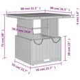 thumbnail image 4 of vidaXL Garden Table Grey 80x80x71 cm Poly Rattan and Acacia Wood, 4 of 5