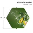 thumbnail image 3 of Kll Hexagon Drink Coasters Set Of 4,Pu Leather Absorbent Coasters Set Decorative Coffee Cup Coasters Housewarming Gift For Home Decor-Friut Avocado, 3 of 9
