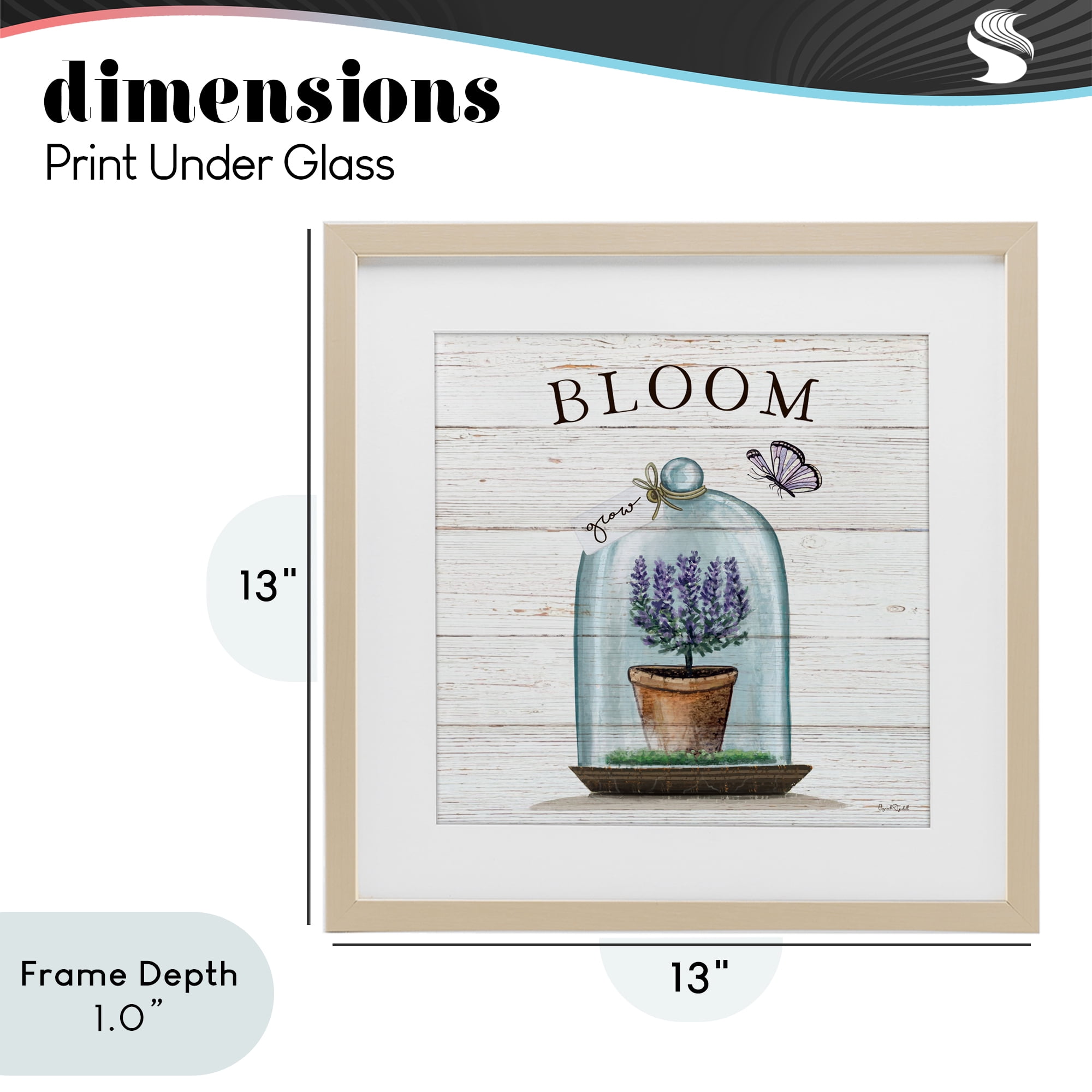 Stupell Industries Cottage Bloom in Bell Jar Birch Framed Print Under Glass, design by Elizabeth Tyndall