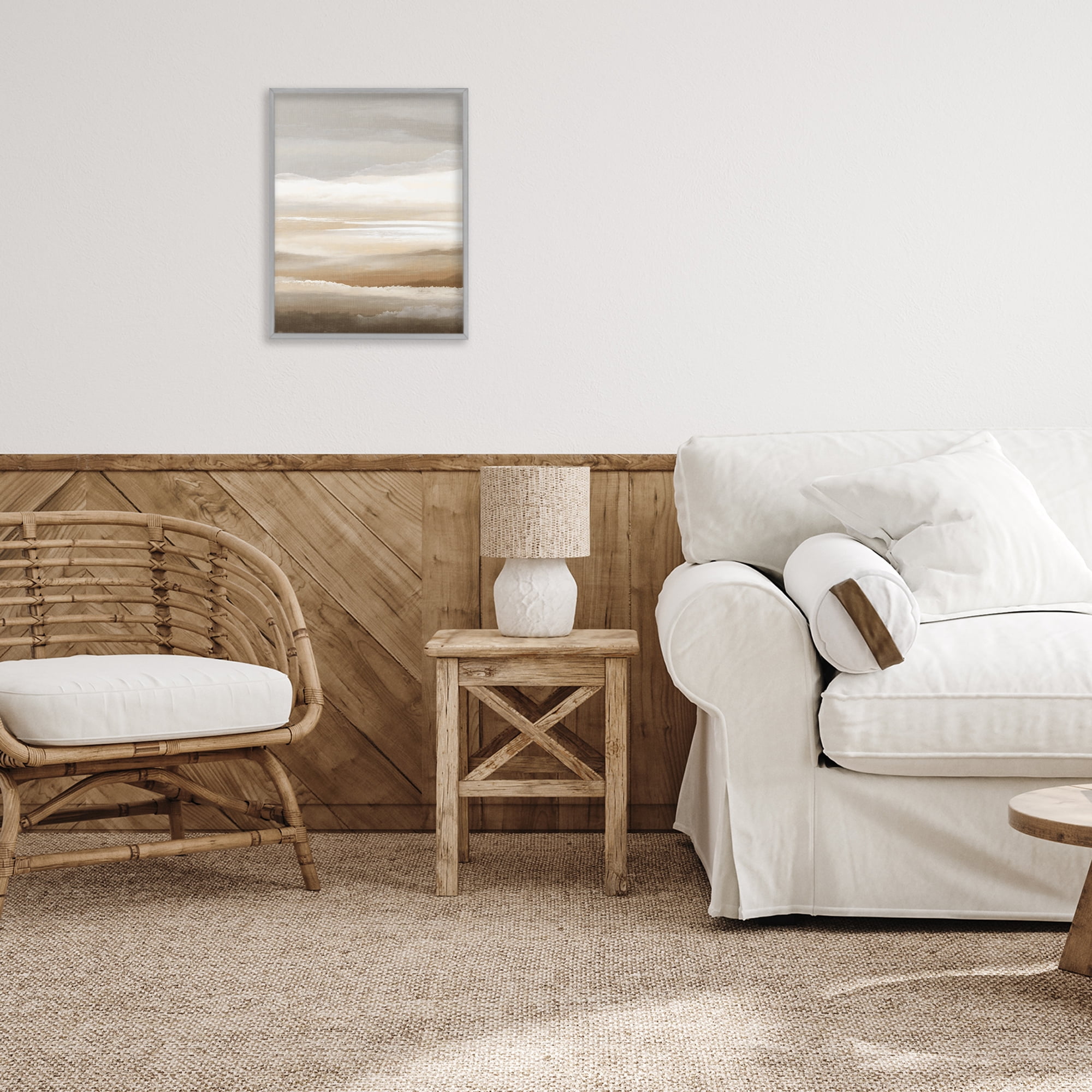 Stupell Industries The Horizon Serene Cloud Layers Gray Framed Giclee Art, design by Ink Drop Loft