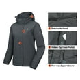 thumbnail image 2 of Little Donkey Andy Women's 3 in 1 Winter Ski Jacket Warm Fleece Liner Jacket Waterproof Windproof Snow Coat & Detachable Hood Grey XS, 2 of 7