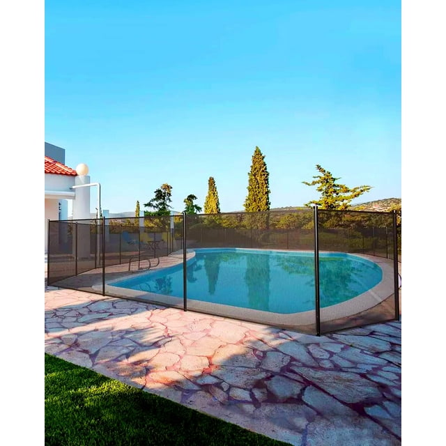 BeesClover Mesh Pool Safety Fence, 4x12FT Pool Fences for Inground and Above Ground Swimming Pools,Weatherproof DIY Fences Around Pools for Kids