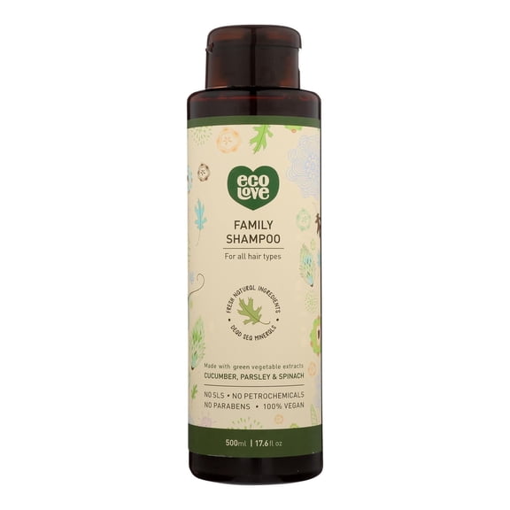 Ecolove 2131050 17.6 fl oz Green Vegetables Family Shampoo for All Hair Types Shampoo