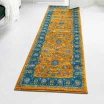 Unique Loom Medina Collection Area Rug - Hijaz (2' 2" x 6' Runner Sunshine Yellow/Blue)