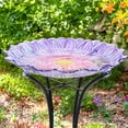 thumbnail image 5 of Outdoor Bird Bath, Mauve Flower Bird Bath with Metal Stand, Attract Birds, Patio Garden Decoration, Outdoor Decoration, 5 of 7
