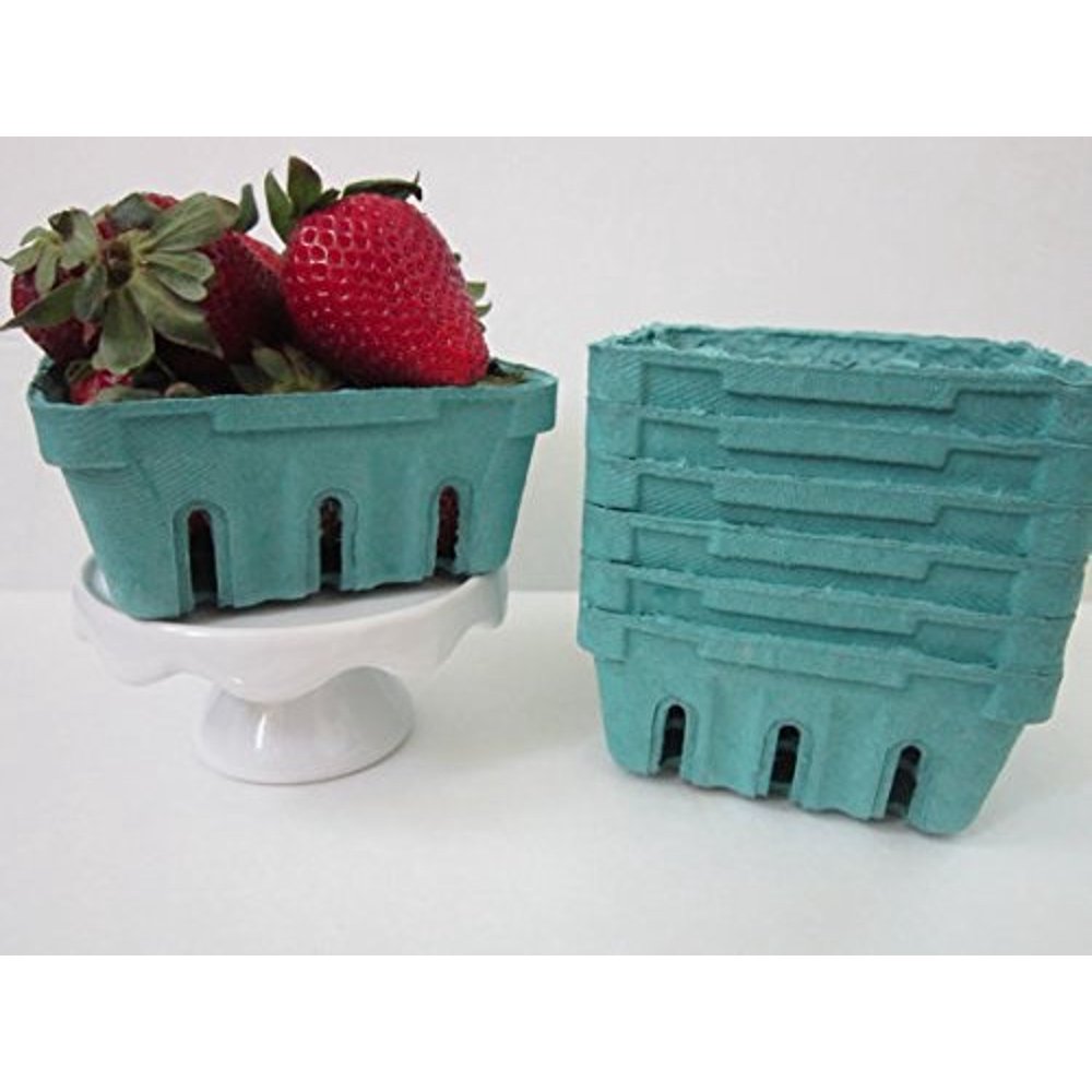 48 Half Pint Berry Basket Boxes Containers Fits Standard Berry Carrier Flats 12 BBL Molded Green