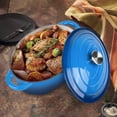 thumbnail image 2 of 4.5 QT Enameled Cast Iron Oval Dutch Oven Nonstick Soup Pot with Self-Basting Lid Heat Resistant 500°F for All Stovetops Induction Gas Grill, Oven & Refrigerator Safe, 2 of 6