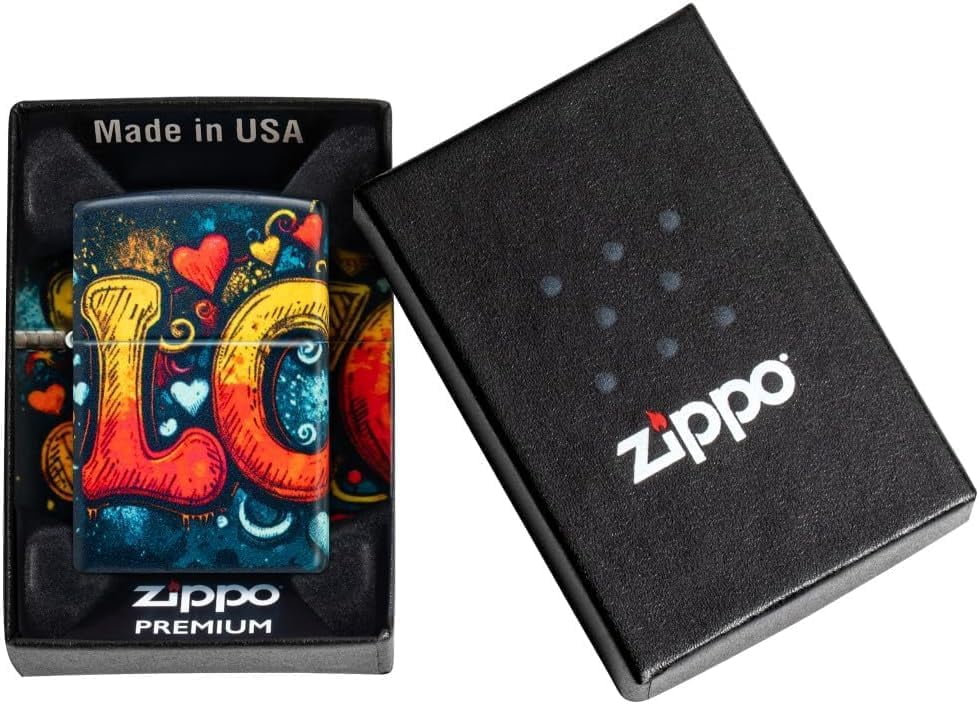 Zippo Lighter - Customized Message on Love Mural 540 Matte Pocket Lighter 46283