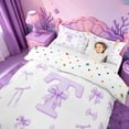 thumbnail image 3 of meiyoeat Girls Personalized Monogram T Bedding,Cute Bowknot Initial Art Duvet Cover Full For Girl,Reversible,3pcs,1 Duvet Cover and 2 Pillowcases, 3 of 6