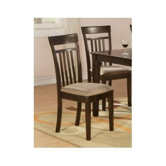 East West EWCDC-CAP-C Capri slat back Chair with Upholstered Seat- Cappuccino - Pack of 2