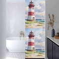 thumbnail image 3 of Beach Lighthouse Window Privacy Film, Coastal Ocean Ship Sky Oil Painting Static Cling UV Sun Blocking Heat Control Window Tint Day and Night, Non-Adhesive One Way Windows Privacy Cover 17.7''x78.7'', 3 of 7