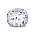 thumbnail image 1 of Bear Storage Toy Bag Chair, Pattern of Animal Silhouettes on a Plain Background, Stuffed Animal Organizer Washable Bag, Small Size, Rose Blue Grey, by Ambesonne, 1 of 3