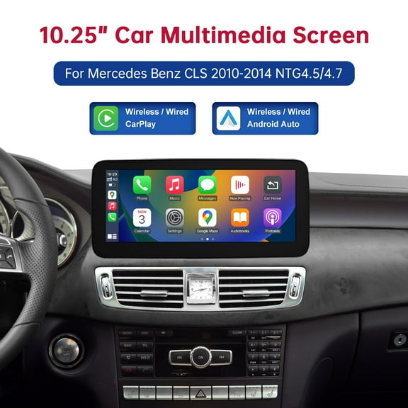 10.25' CarPlay Touch Screen Android Auto Car Stereo For Mercedes Benz CLS 2010-2014 NTG 4.5/4.7 Bluetooth Siri Navigation