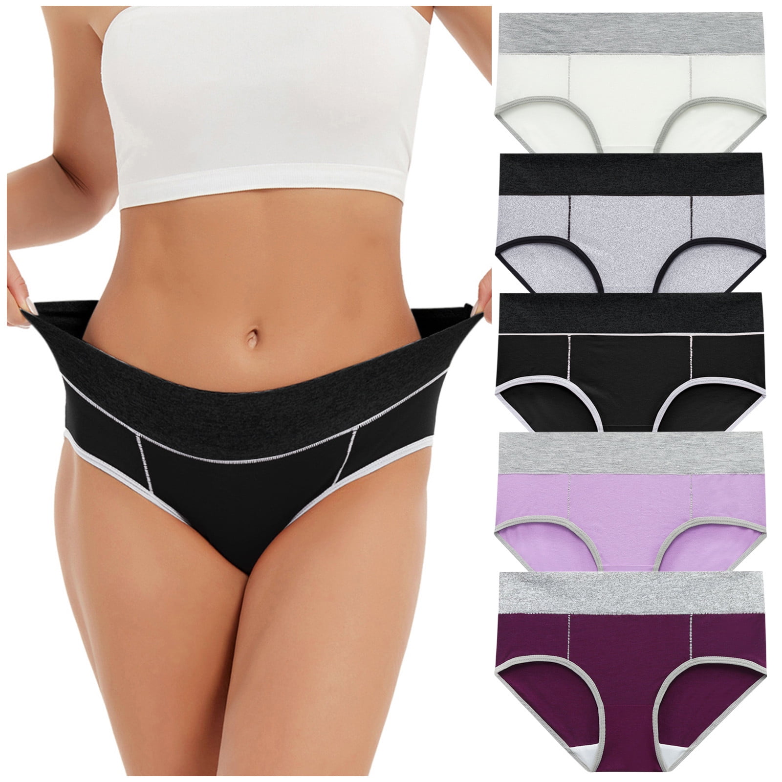 CS Lady Underpants High Elasticity Mid Waist Seamless Letter Print Tummy  Control Butt-lifted Anti-septic Breathable Women Underpants Women Underwear