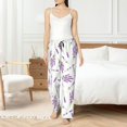 thumbnail image 5 of Pajama Pants Women, Purple flowers_A Sweatpants Soft Sleep Lounge Pants, Casual PJ Bottoms Pants with Pockets, 5 of 5