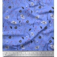 thumbnail image 1 of Soimoi Cotton Jersey Fabric Leaves,Bell & Cosmos Floral Printed Fabric 1 Yard 58 Inch Wide, 1 of 1