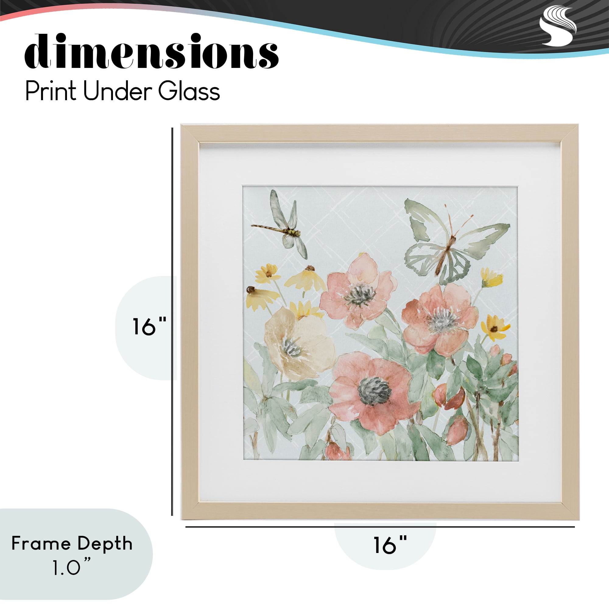Stupell Industries Garden Joy Butterflies Birch Framed Print Under Glass, design by Lanie Loreth