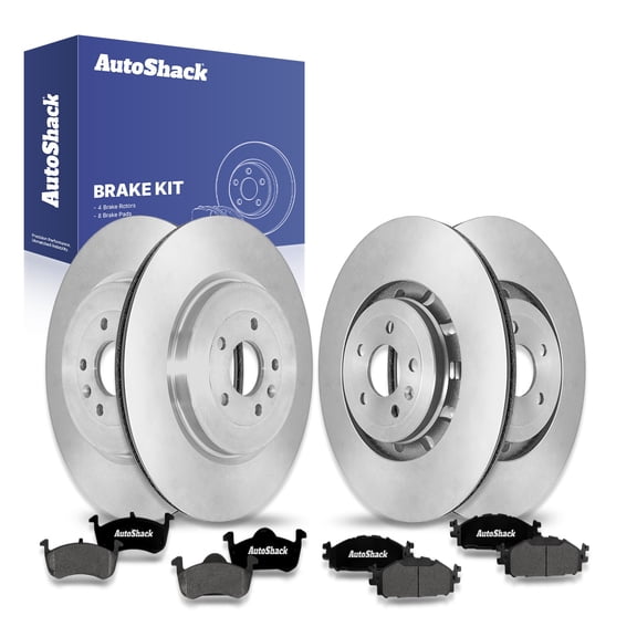 AutoShack Front Vented & Rear Vented Brake Rotors   Premium Ceramic Pads 12-PC Brake Kit Replacement for 2015-2016 Lincoln MKT