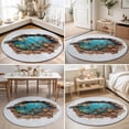 thumbnail image 4 of Round Rugs 4Ft, 3D Ocean Round Area Rug Washable Indoor Throw Carpet, Modern Abstract Nature Optical Illusion Underwater Soft Non Slip Circle Rug for Kitchen Nursery Room Home Decor Aesthetic, 4 of 8
