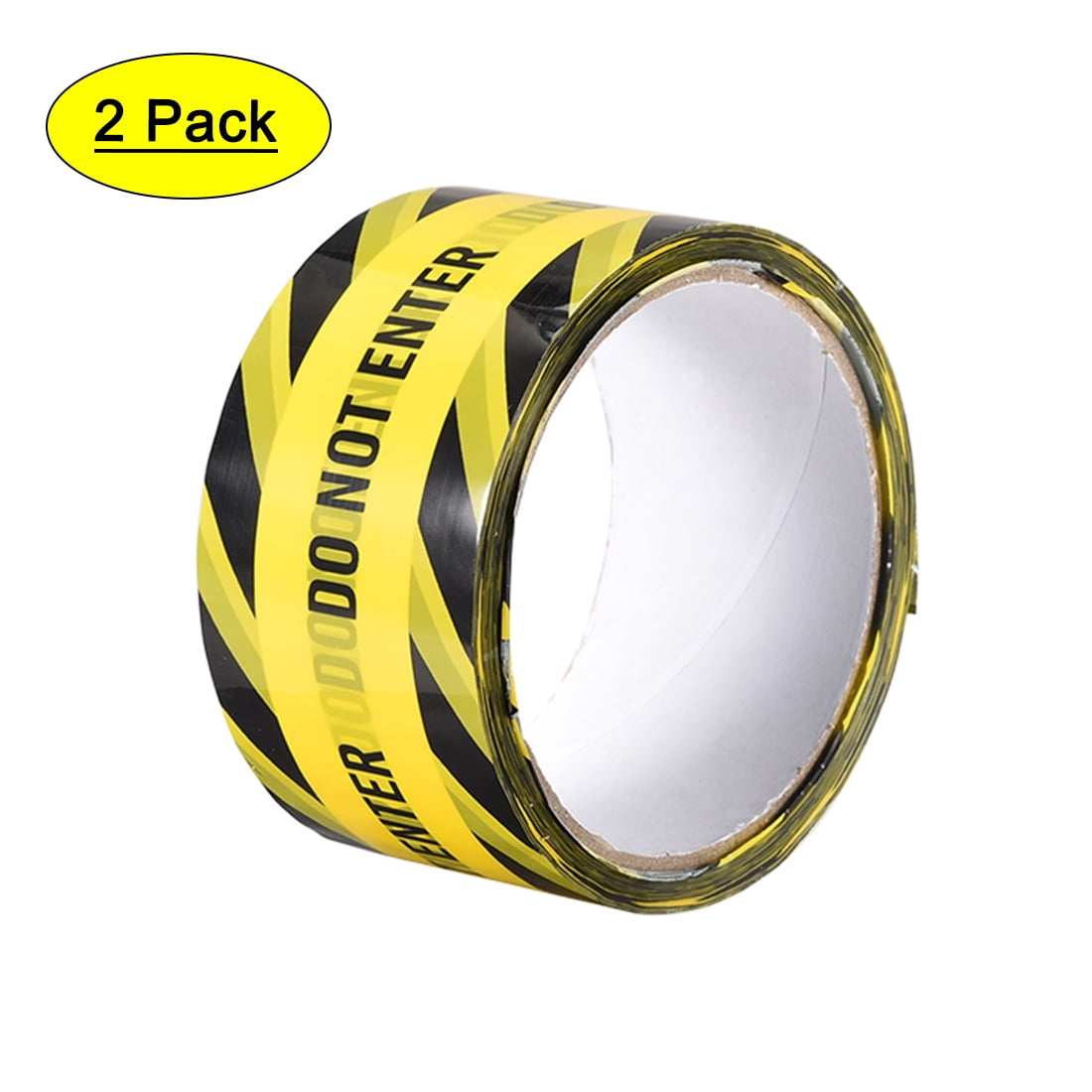 Caution Warning Stripe Sticker Adhesive Tape DO NOT ENTER Marking, 82 Ft x 2 Inch(LxW), Yellow Black 2pcs