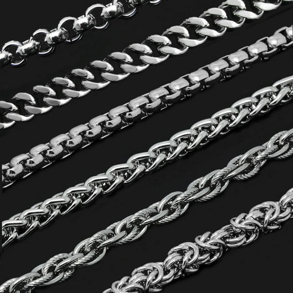 OPOLSKI 2-9mm Stainless Steel Silver Plated Twist Link Chain Necklace 6mm 26inch #4 Wheat Chain